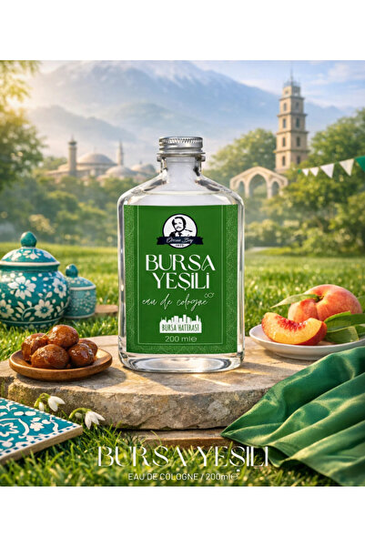 NİLÜFER BURSA YEŞİLİ Sandal Ağacı Kolonyası 200 ml - Cam Şişe