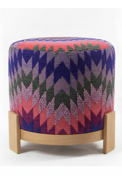 GO&CO CONCEPT Rainbow, %100 Ahşap Ayaklı Puf/Yan Sehpa