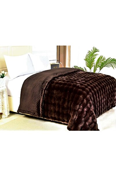 TR Patura Cocolino Pufoasa Din Blana De Iepure, 200X230cm maro