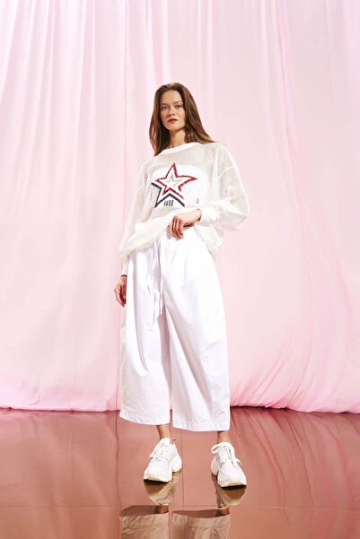 VDR White Poplin Baggy Pants 17107