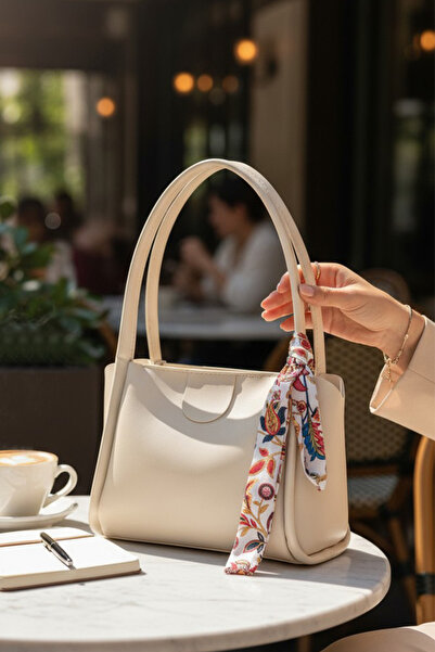 Bersia Women's Shoulder Bag with Scarf Detail and Strap