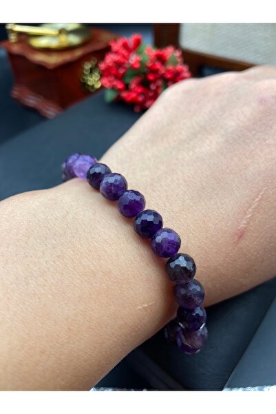 Sabır Taneleri Ametis Taşı Alerji Ve Enerji Taş Doğal Taş Hediye Bileklik