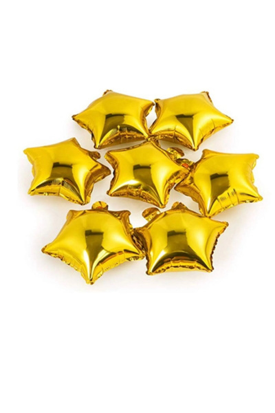 GÖRKEM TOPTAN PARTİ 12 Adet Minik Boy 25 Cm 10 inç Gold Altın Sarısı Yıldız F...