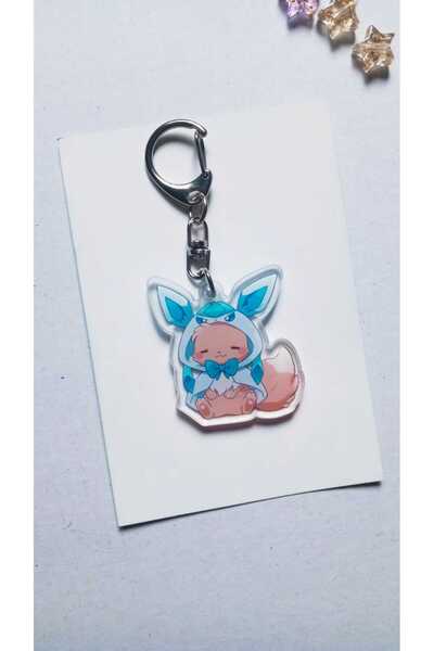 Atölye Moonlit Pokemon Eevee Glaceon Akrilik Anahtarlık