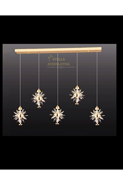 Stella GOLD LEDLİ SARKIT YEMEK MASASI TAŞLI KRİSTAL YATAK ODASI SALON OTURMA ...