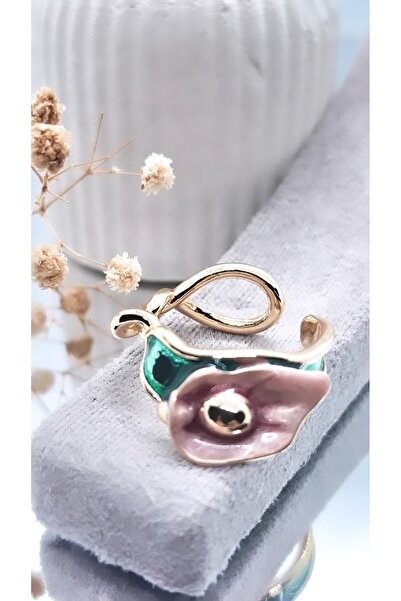 Serenity خاتم مطلي بالذهب مزين بالزهور01