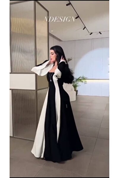 Princess costumes Royal (Modest) evening dress in a black and white design – ...