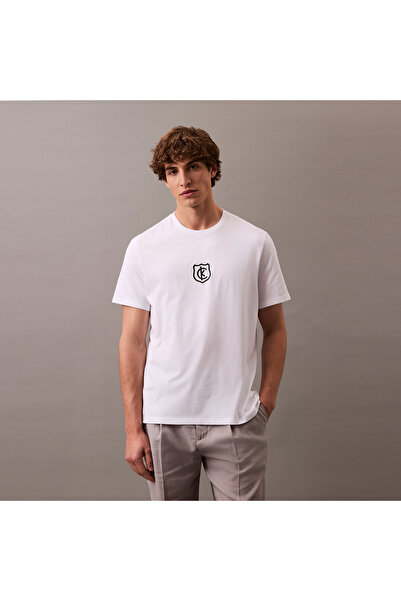 Calvin Klein 20S Embrd Shield Cn Erkek Beyaz T-Shirt