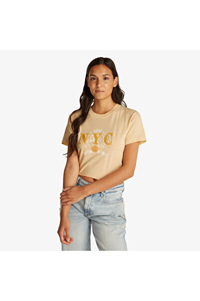 Tommy Hilfiger Tommy Jeans Tjcw Varsity Graphic Kadın Sarı T-Shirt