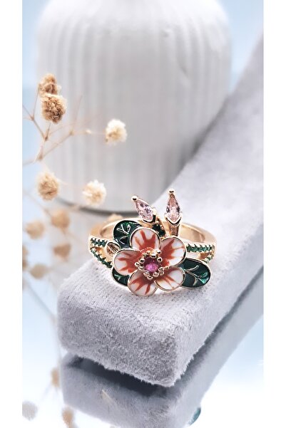Serenity خاتم مطلي بالذهب مزين بالزهور03