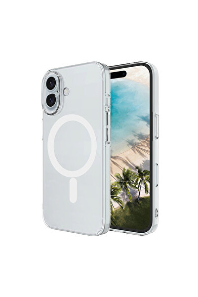 zore iPhone 17 Kamera Korumalı M-Safe Şarj Özellikli Şeffaf SENK London Silik...