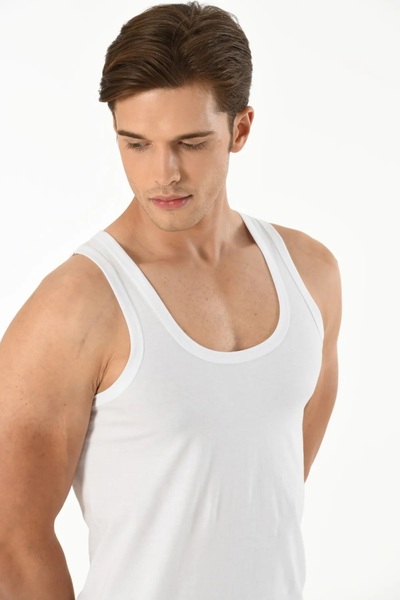 Mfö Life İç Giyim 12' Multi-Pack Classic Strappy Combed Cotton Men's Tank Top...