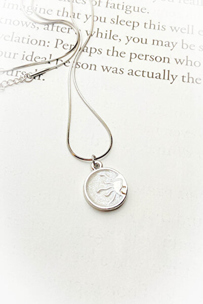 roshel Çelik Güneş Kolye Mineli Altın Kaplama Uzatmalı