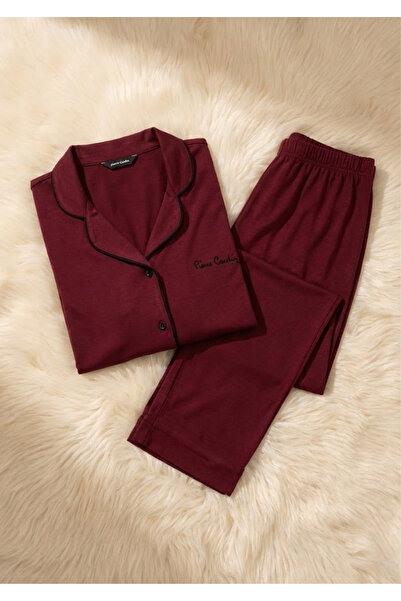 Pierre Cardin Women's Shirt Collar Buttoned 50% Modal 50% Cotton Pajama Set