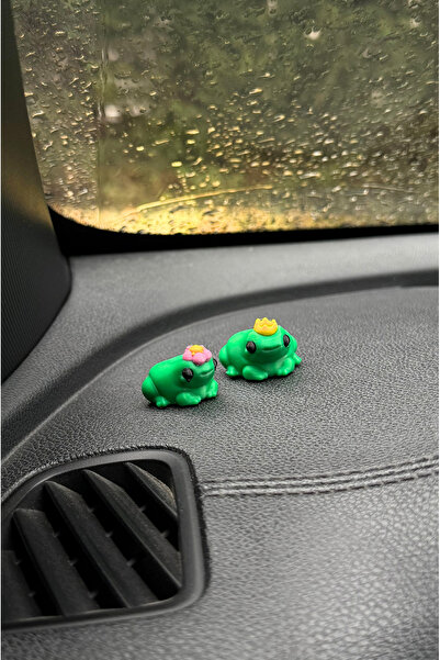 hobier زوج من الضفادع الصغيرة اللطيفة، قطعتان، إكسسوار للسيارة، زينة، تاج الم...