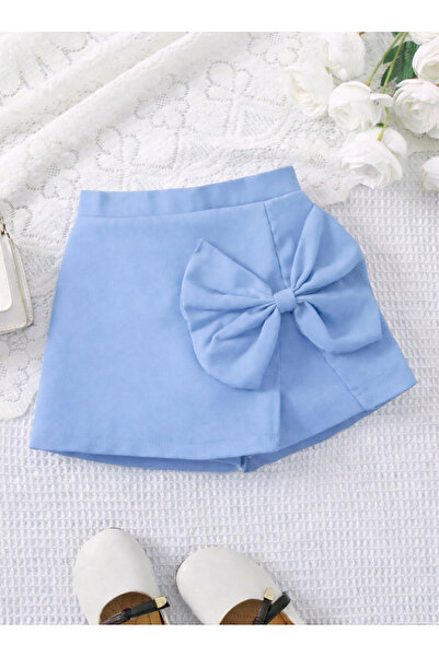 MRDN MODA Kız çocuğu beli lastikli fiyonklu mini şort etek