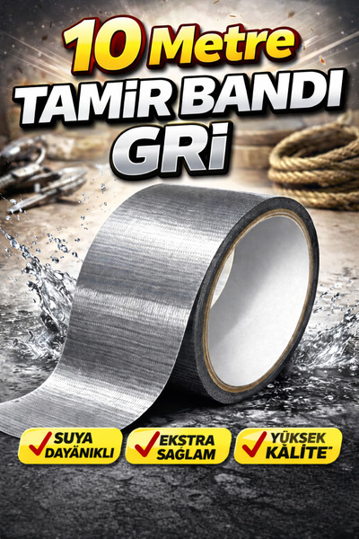 hırdamax Gri Tamir Bandı 10 Metre – Suya Dayanıklı, Ekstra Sağlam