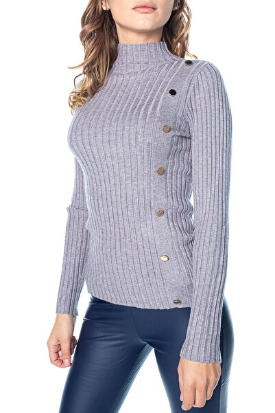 Jolenttine Buttons Sweater, Gray