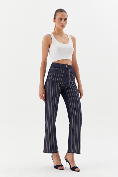 ONNO PRIVE Striped Stone Pants Indigo