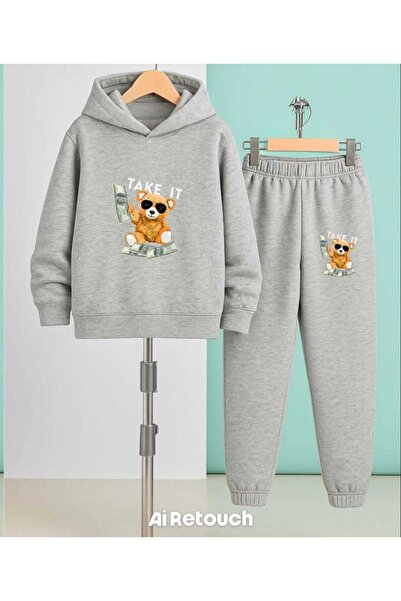 Nice Clothes Set trening pentru copii cu glugă UNISEX TAKE IT MONEY PRINT