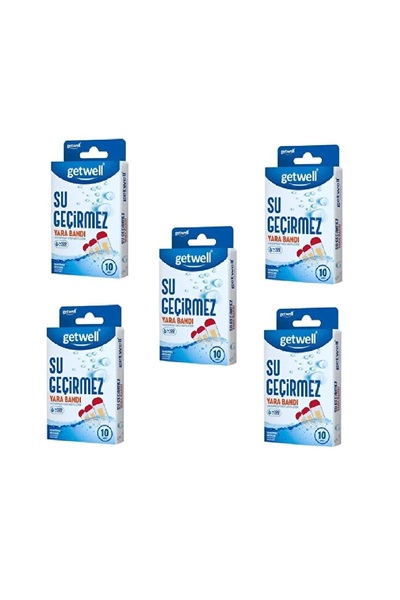 Getwell Su Geçirmez Yara Bandı 10 lu 5 ADET