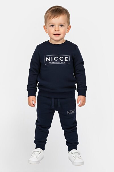 Nicce طقم ملابس للأطفال الصغار من 3 قطع، سويت شيرت وبنطال رياضي بشعار ماركة، ...