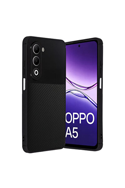 FREEDOM STOREE غطاء كربوني بتركيز تلقائي لـ Oppo A5 4G - أسود