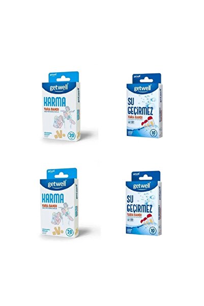 Getwell 2 Adet Karma 20 li + 2 Adet Su Geçirmez Yara Bandı 10 lu