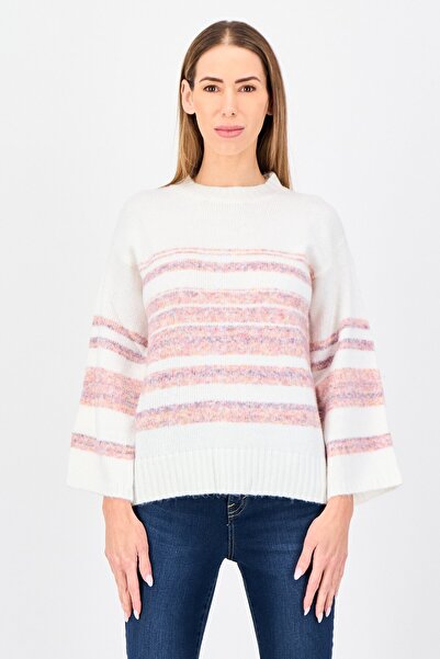 DOROTHY PERKINS Women Ribbed Collar Long Sleeve Stripe Sweater, Multicolor