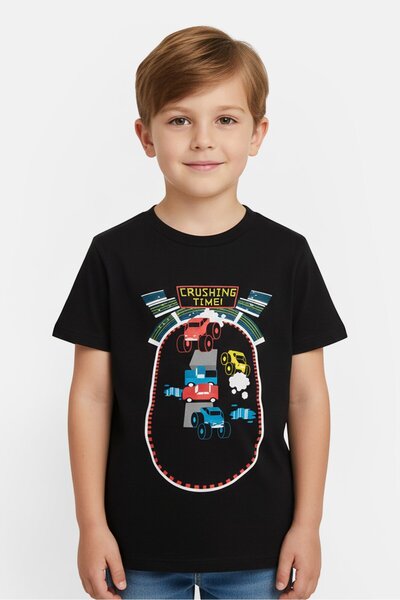 The Children's Place Toddlers Boy Graphic Print Short Sleeve T-Shirt, Black