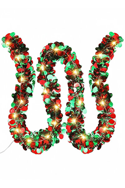 Yenigeldi 1.7 Meter Sequin Tassel Garland Ornament with Led Lights
