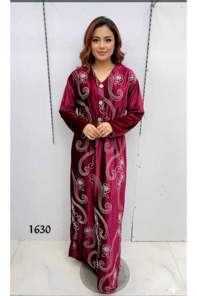 Razan Fashion Velvet house dress with elegant embroidery, available in ample ...