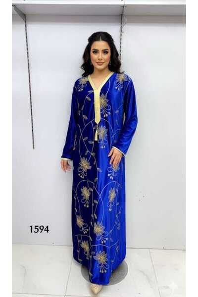 Razan Fashion Velvet house dress with elegant embroidery, available in ample ...