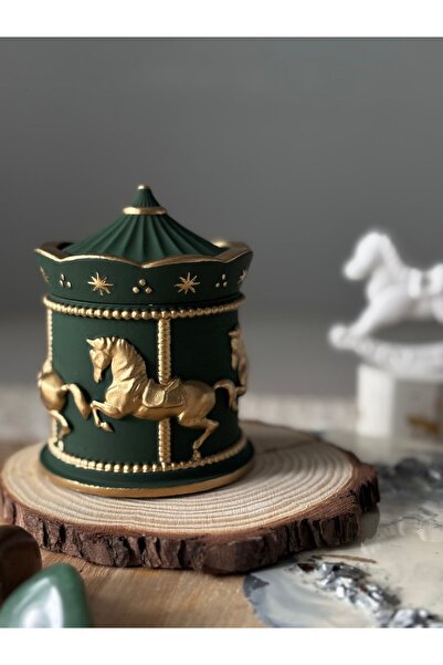 Özalp Decor El Yapımı Dekoratif Atlı Karınca Biblo& Kutu– Yeşil Gold Altın Ta...