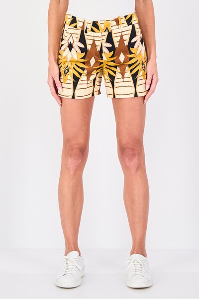 PROMOD Women Allover Print Basic Shorts, Multicolor