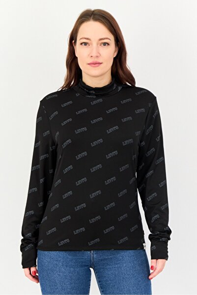 Levi's Women Mock Neck Long Sleeve Allover Print Top, Multicolor