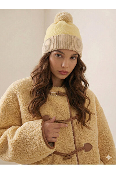 keily. Plush Detailed Winter Pompom Women's Beanie