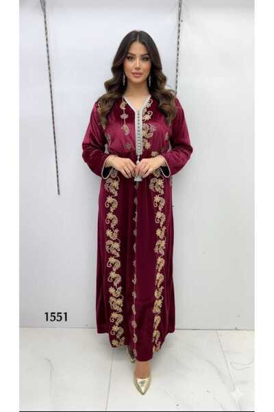 Razan Fashion Velvet house dress with elegant embroidery, available in ample ...