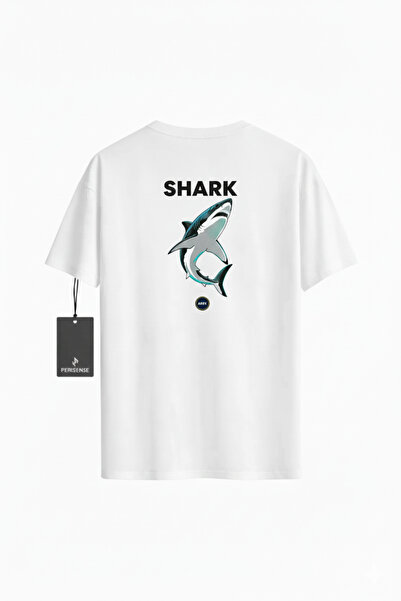 PERISENSE Unisex Shark Apex Printed Premium Combed Cotton Oversized T-Shirt