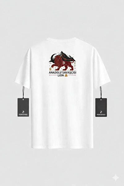 PERISENSE Unisex Anatolian Lion Printed Premium Combed Cotton Oversized T-Shirt
