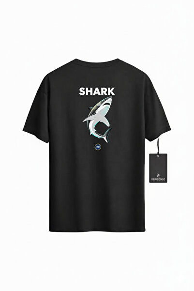 PERISENSE Unisex Shark Apex Printed Premium Combed Cotton Oversized T-Shirt