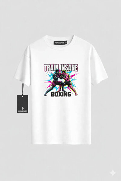 PERISENSE Unisex Boxing Printed Premium Combed Cotton Oversized T-Shirt