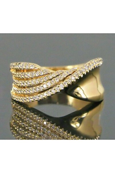 reyselstyle Zirkon Taşlı Altın Kaplama Lüks Yüzük