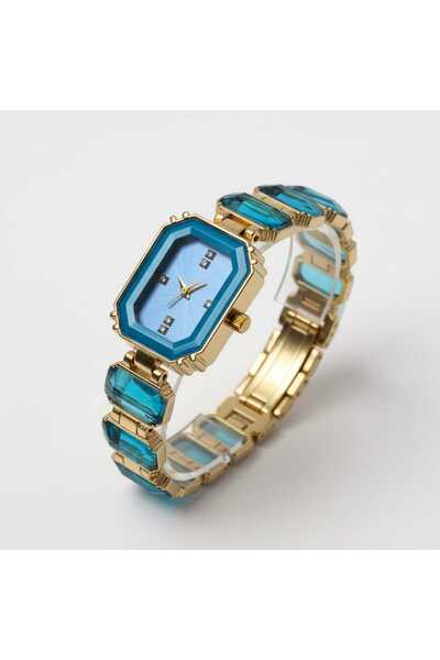 EleganTrend Sparkling Blue Stone Detailed Women's Wristwatch