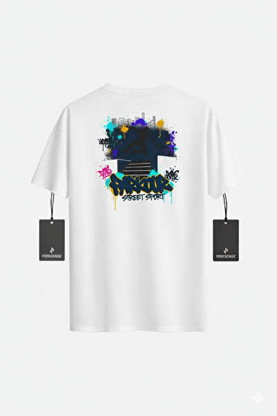 PERISENSE Unisex Street Sport Printed Premium Combed Cotton Oversized T-Shirt