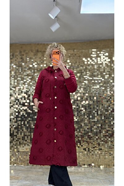 BELİS WEAR AYŞE AKAY DESENLİ KAPİTONE DÜĞMELİ HIRKA