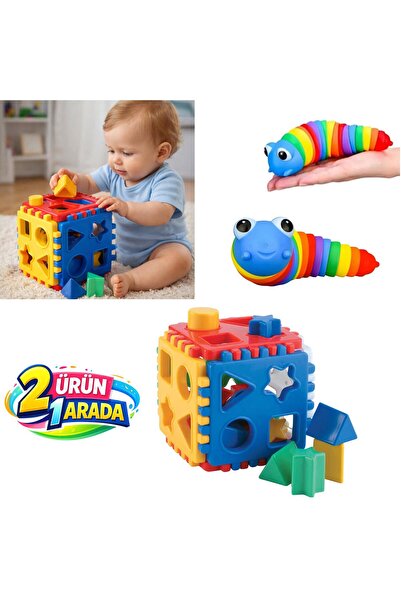 Depomiks Avm Küp Bultak 8 parça Renkli montessori hareketli esnek Tırtıl