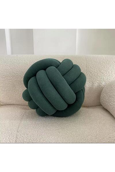 ÖrgüYastik Knitted Knot (Khaki Green) Ball Pillow