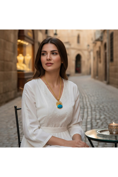 Zümrastore Firuze Gözyaşı Kolyesi