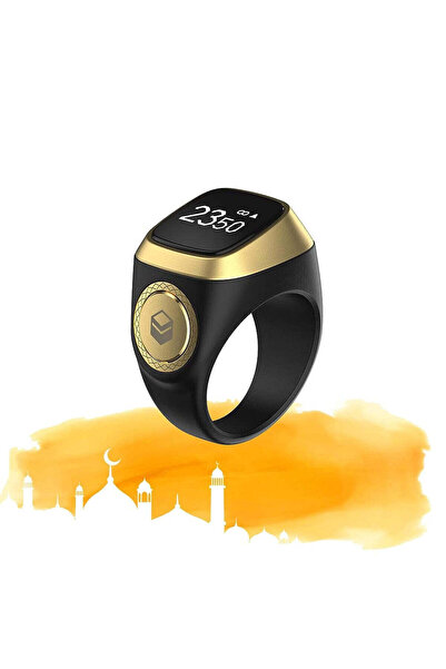 China Made iQIBLA - Smart Tasbih Zikr 1 Lite Ring - Black - 22 mm